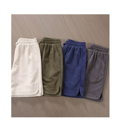 Pantalones cortos de estilo suelto y versátil, simil ante