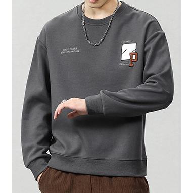Round Neck Loose Fit Simplicity Men's Sweatshirt