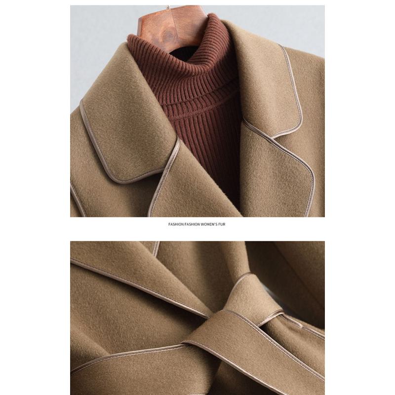Abrigo de lana entallado de longitud media y corte suelto