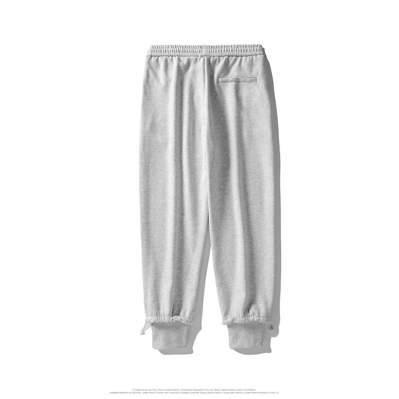 Vielseitige, reine Baumwoll-Sweatpants mit elastischem Bund, lockerer Passform und Stickerei