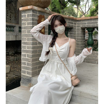 Ballet Slimming Long Style High-Waisted Dress