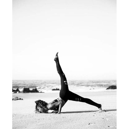 Leggings für Yoga und Sport im Freien mit elastischem Bund und abgenutztem Look