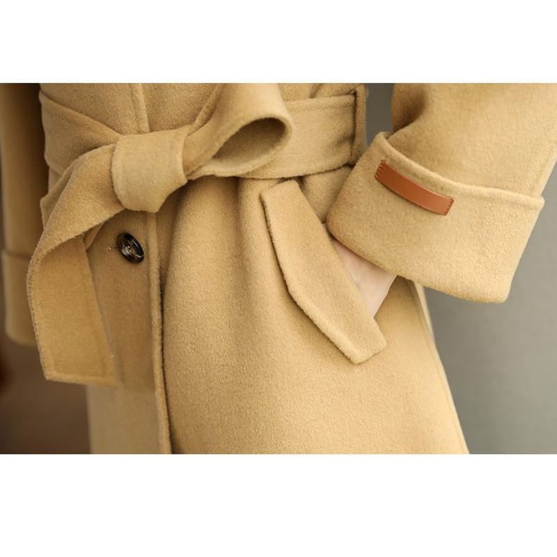 Abrigo elegante casual de mezcla de lana