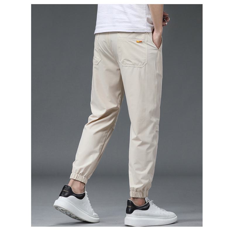 Pantalon ample tendance et décontracté avec coupe droite resserrée élastique