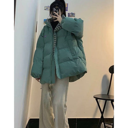 Cropped Loose Fit Lightweight Thickened Puffer Jacket