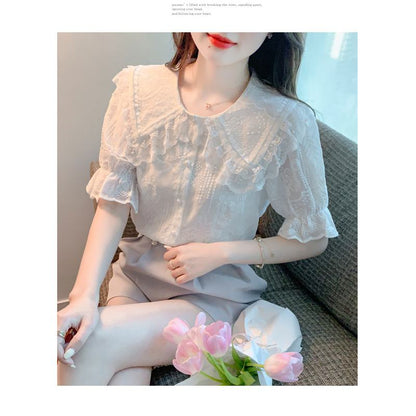 V-Neck Lace Blouse