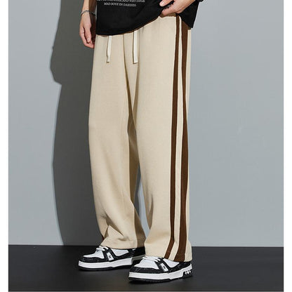 Knitted Street Style Straight-Leg Trendy Loose Fit Sweatpant