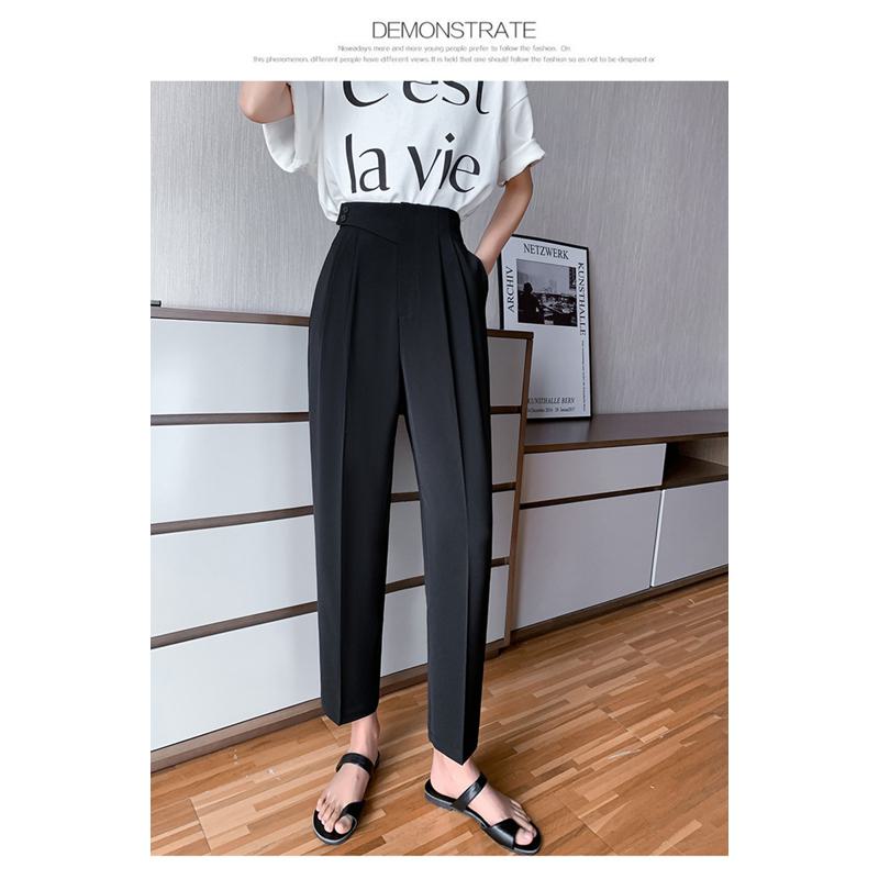 Pantalon slim taille haute et drapé polyvalent pour femmes petites