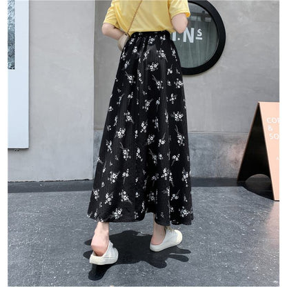 Ladylike Full-Skirt Simplicity Elastic Waist A-Line Mesh Skirt