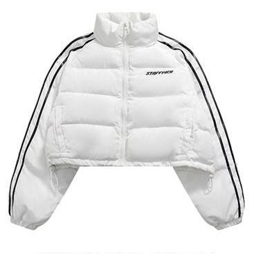 Cropped Raincoat Hooded Sports Puffer Jacket