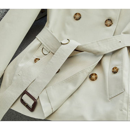 Trench-coat en coton à double boutonnage