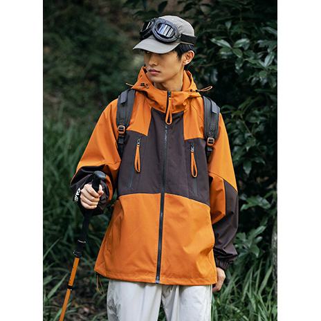 Patchwork Outdoor Windproof Raincoat Hooded Jacket