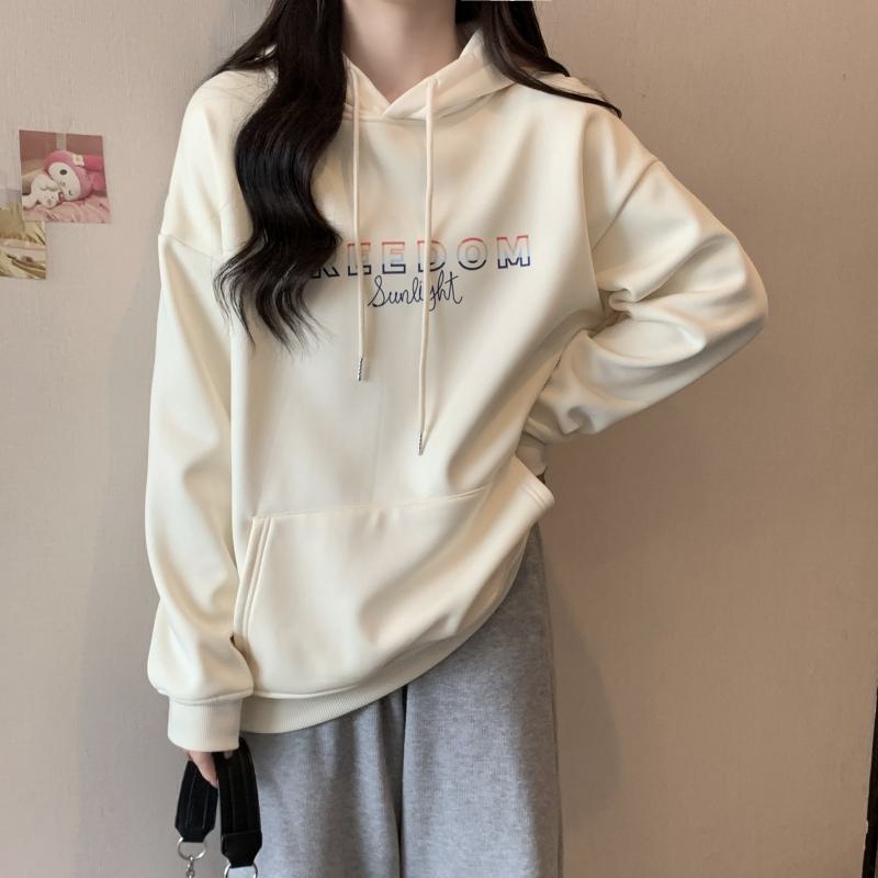 Simplicity Thin Fish Scales Plus Loose-Fit Letter Hoodie
