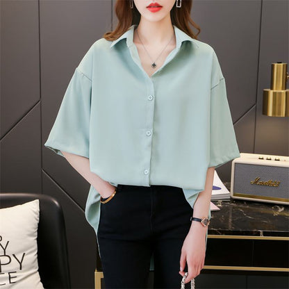 Solid Anti-Aging Petite Casual Shirt