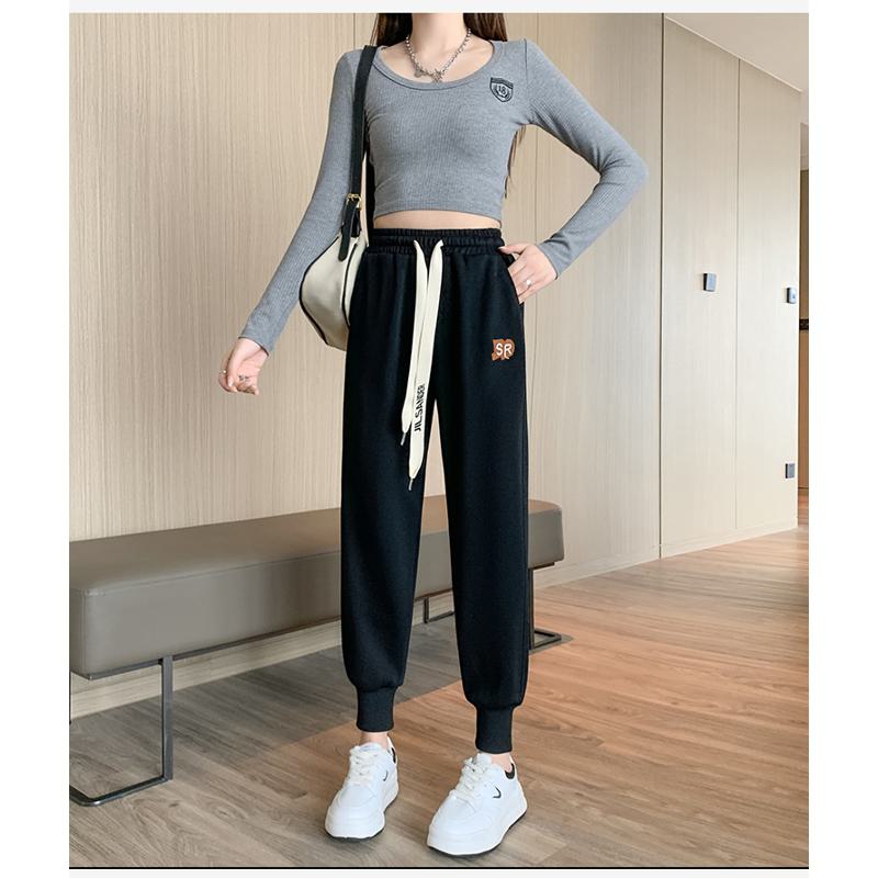 Pantalones deportivos rectos de ajuste holgado y adelgazantes para tallas grandes