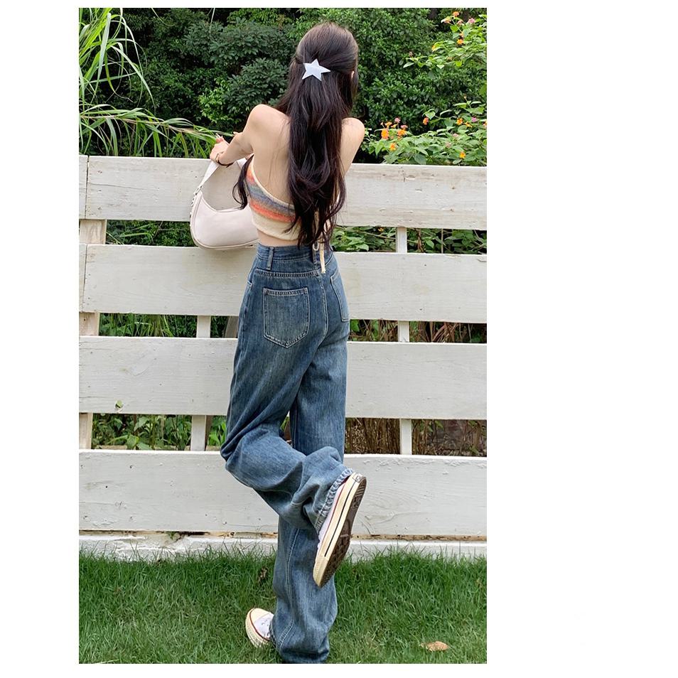 Retro Loose Fit High-Quality Cropped & Regular & Long Straight Leg Jeans