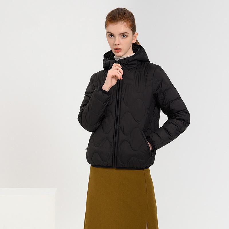Cropped Hooded Lightweight Down Jacket