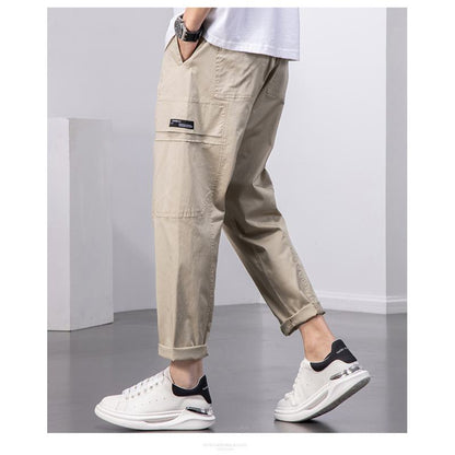 Pantalones de lujo ligeros, versátiles, cómodos y holgados con lavado de trabajo