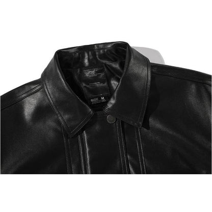 Cropped Motorcycle Windproof Loose Fit Biker Leather Jacket