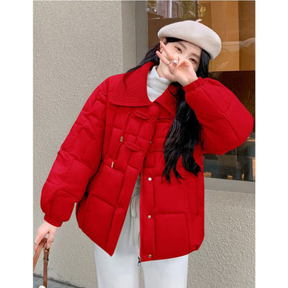 Point Collar Cropped Puffer Jacket
