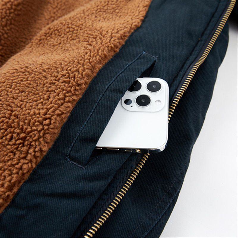 Fleece-Lined Chic Thickened Loose Fit Lapel Collar Sherpa Jacket
