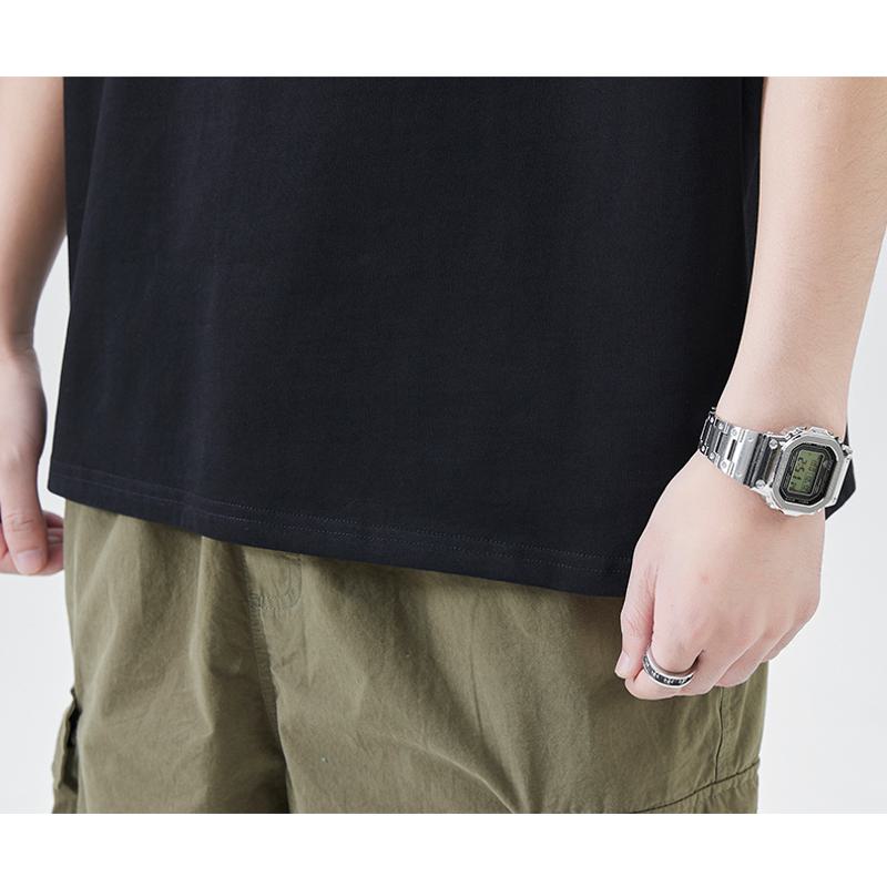 Tee-shirt à manches courtes en coton pur avec col rond et style simple et polyvalent