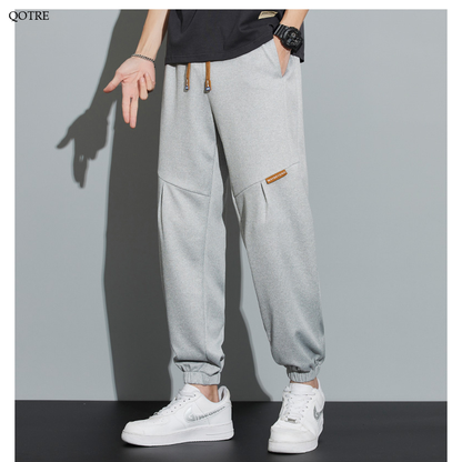 Pantalon de survêtement polyvalent à coupe ample et ajustée avec patchwork