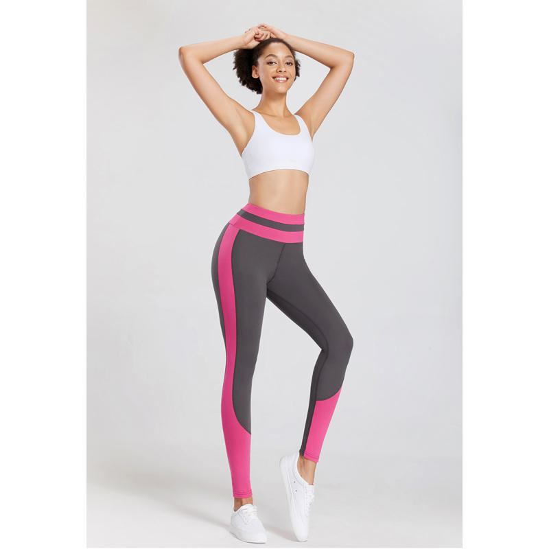 High-Waisted Yoga Tight-Fitting Color-Blocking Fitness Capable Running Sports Leggings