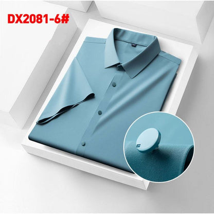 Resistant Business Slim-Fit Wrinkle-Free Invisible Short Sleeve Shirt