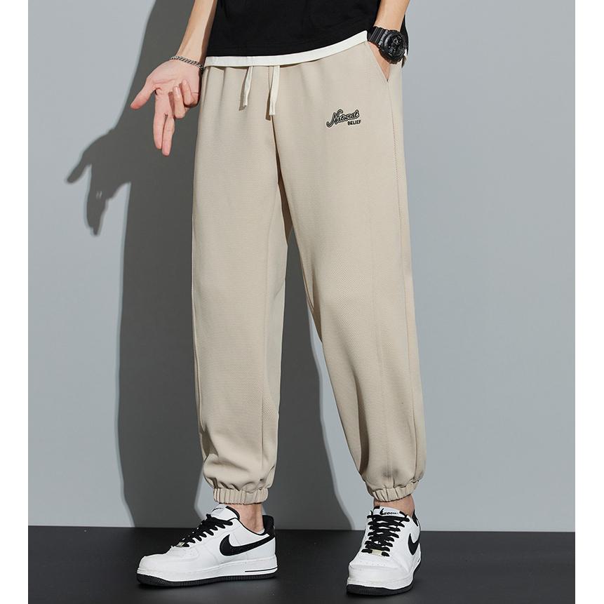 Tapered Strick-Sport-Sweatpant mit elastischem Bund