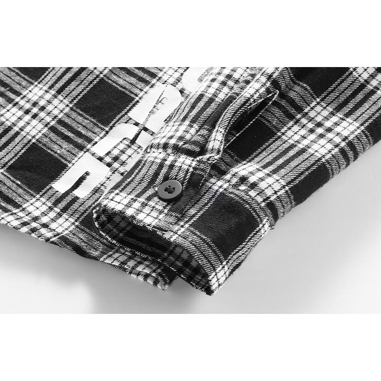 Chemise à manches longues décontractée à carreaux avec poches à patchs - tendance de style de travail