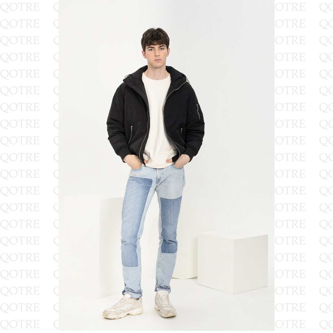 Casual Monochrome Hooded Down Jacket