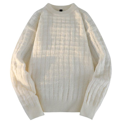 Casual Crew Neck Loose Fit Simplicity Knitted Sweater