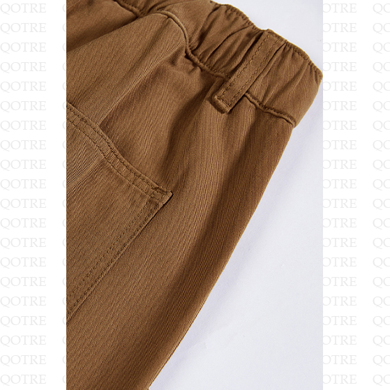 Pantalon cargo décontracté à coupe droite et taille à cordon de serrage