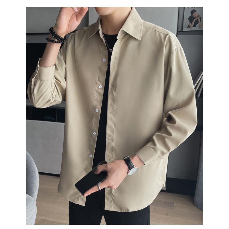 Bamboo Fiber Workwear Slim-Fit Business Wrinkle-Free Solid Color Long Sleeve Shirt