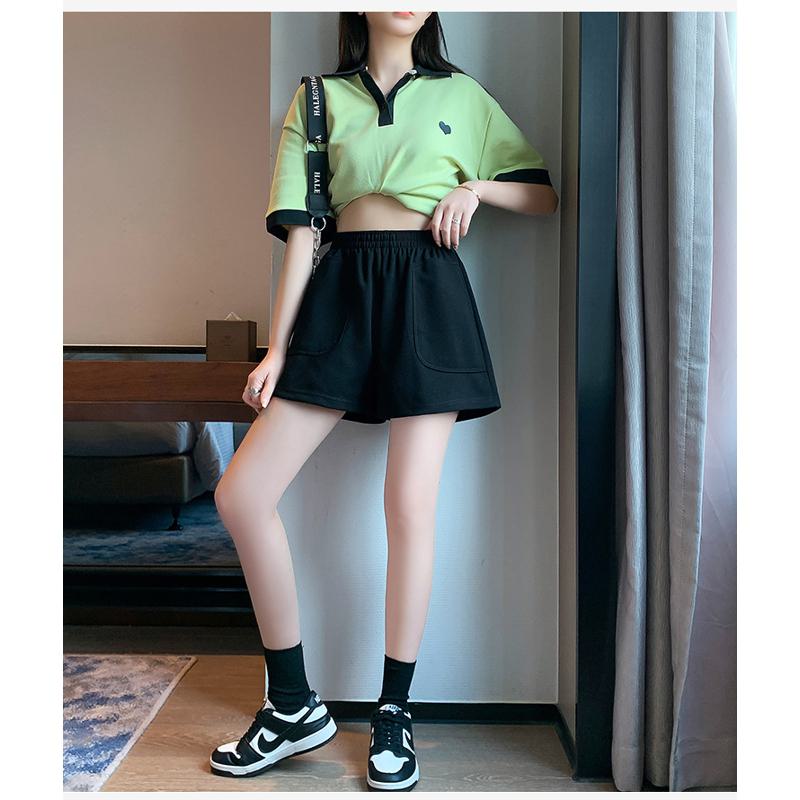 Loose-Fit Casual High-Waisted Sports Chic Worn Outside Running Shorts