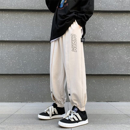 Slit Hem Knitted Tapered Loose Fit Sweatpant