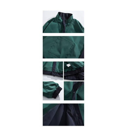 Windproof Stand-Up Collar Loose Fit Workwear Style Harrington Jacket
