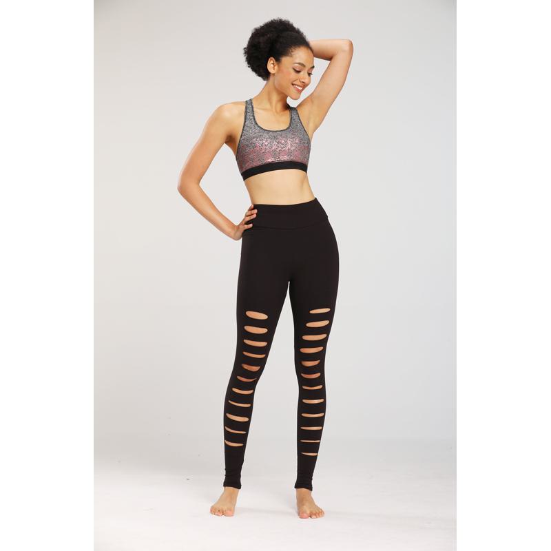 Yoga High-Waisted Tight-Fitting Elasticity Suede Distressed Sports Leggings