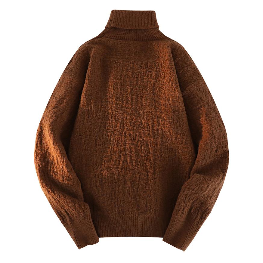 Suéter de cuello alto de simplicidad sólida