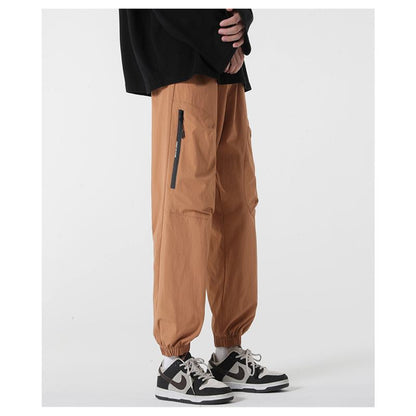 Casual Pocket Tapered Versatile Elasticity Zipper Pants