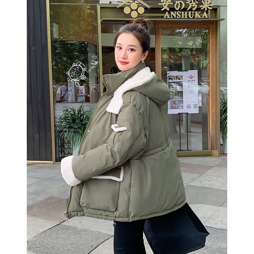 Cinched Waist Thickened Puffer Jacket
