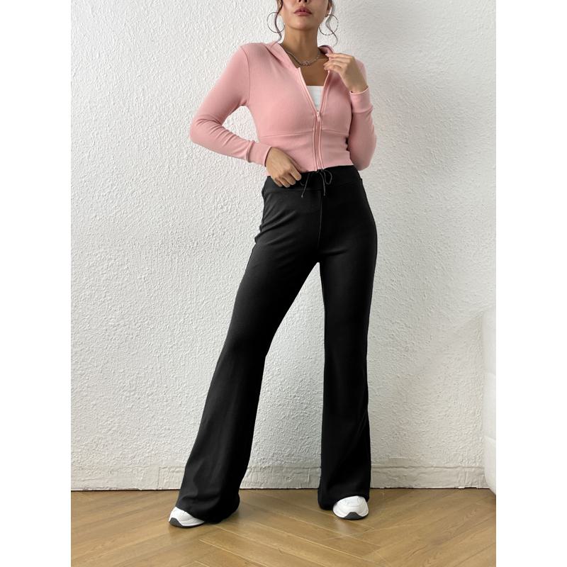 Tie High-Waisted Casual Slimming Sports Pants