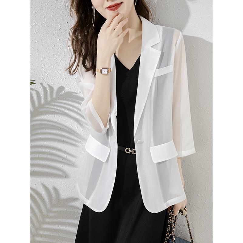 Blazer Mince Exquis Semi-transparent Polyvalent