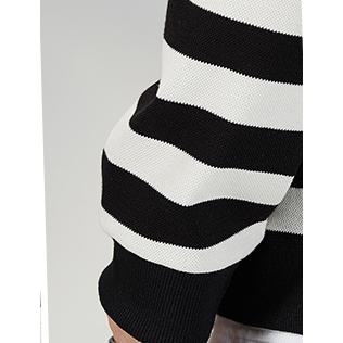 Round Neck Loose Fit Pullover Stripe Men's Sweatshirt