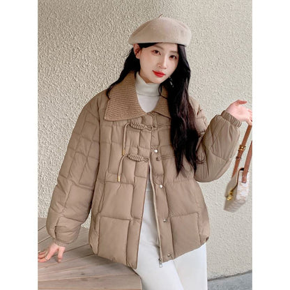 Point Collar Cropped Puffer Jacket