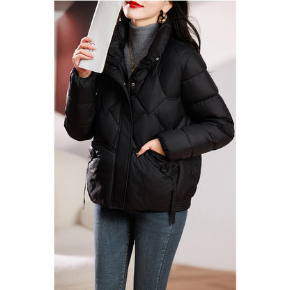 Quilted Diamond Cropped Puffer Jacket