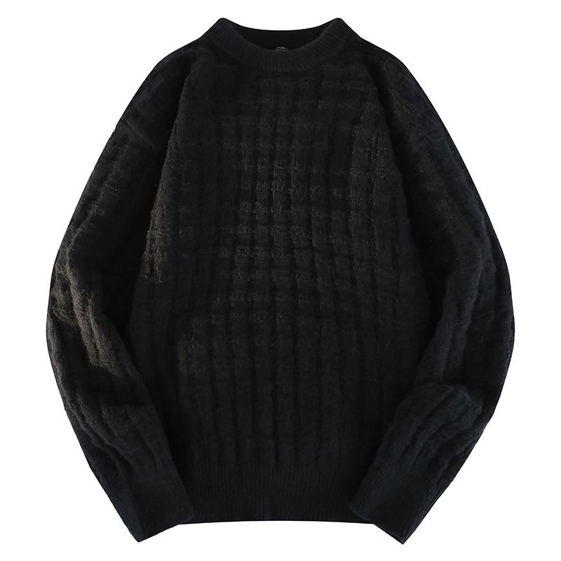 Casual Crew Neck Loose Fit Simplicity Knitted Sweater
