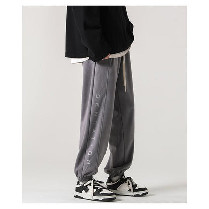 Knitted Casual Tapered Suede Sports Loose Fit Sweatpant