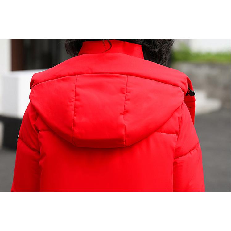 Thickened Knee-Length Hooded Puffer Coat